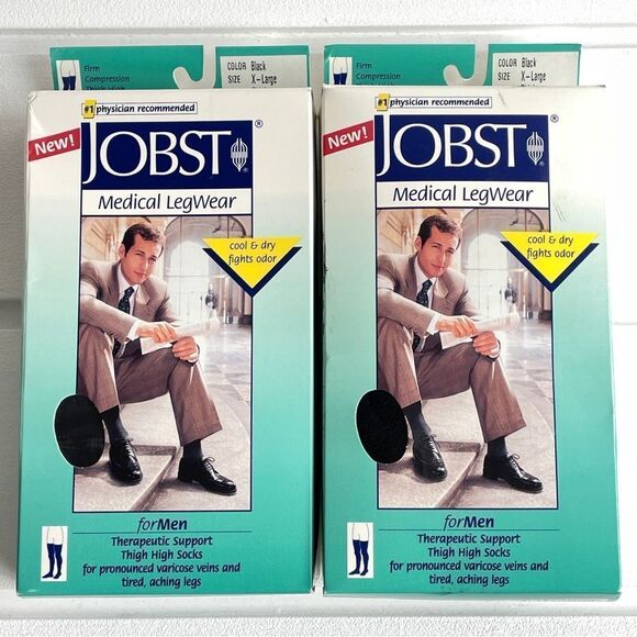 2 Packs/Pair JOBST for Men Thigh High Closed Toe Compression Stockings 20-30mmHg - Picture 1 of 4